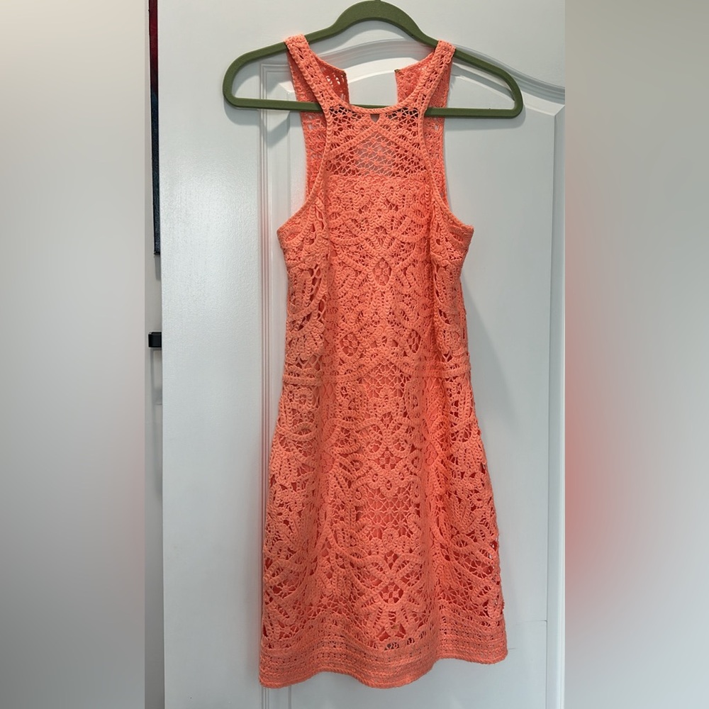 Lilly Pulitzer Jaimie Crochet Dress Size Small Coral